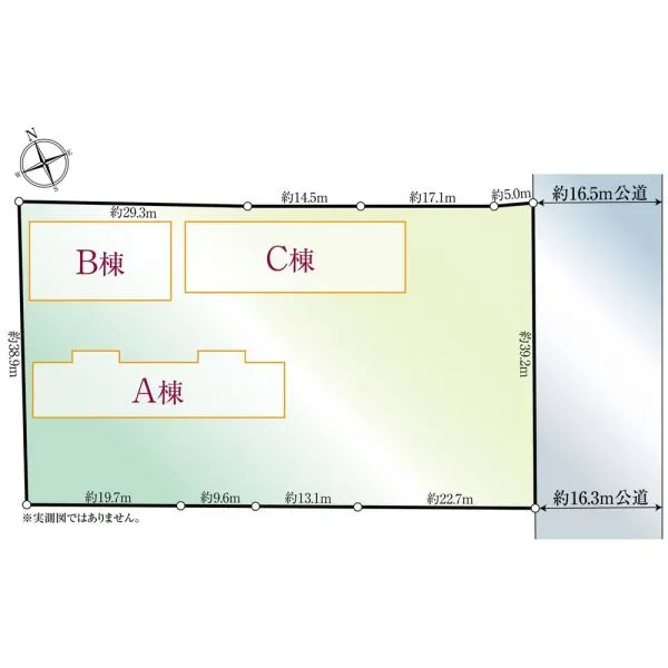 那須塩原市南町 A棟B棟C棟区画図