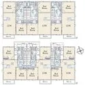 宇都宮市ゆいの杜６丁目 A棟間取図〔2LDK×6戸〕