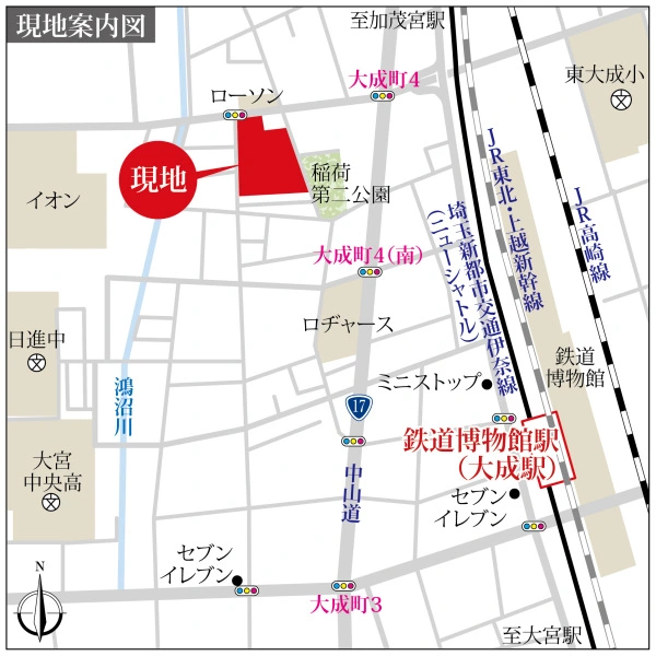 デュオセーヌ大宮 現地案内図
