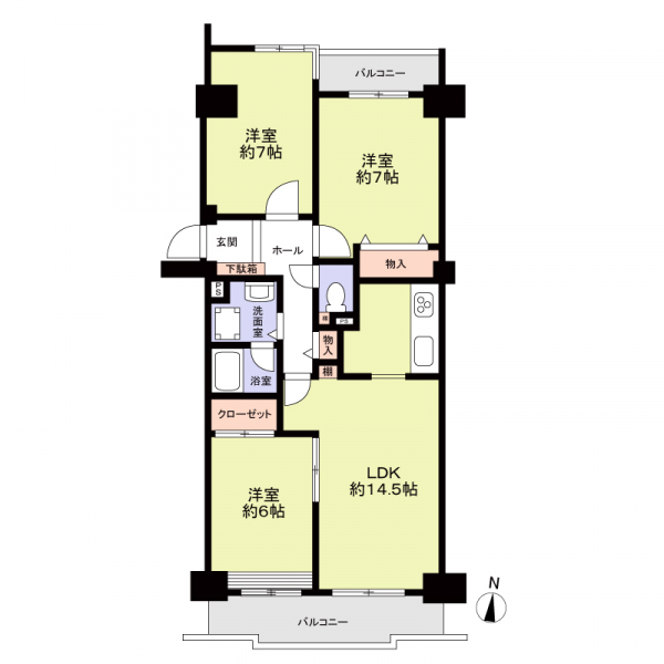 神宮東コーポラスＳ棟 間取図