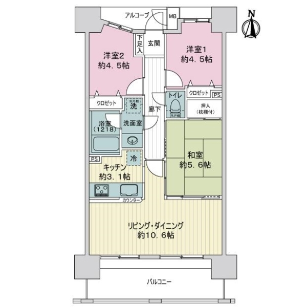 ライオンズプラザ亀有 間取図