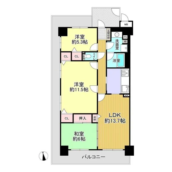 フルレ新石切 間取図