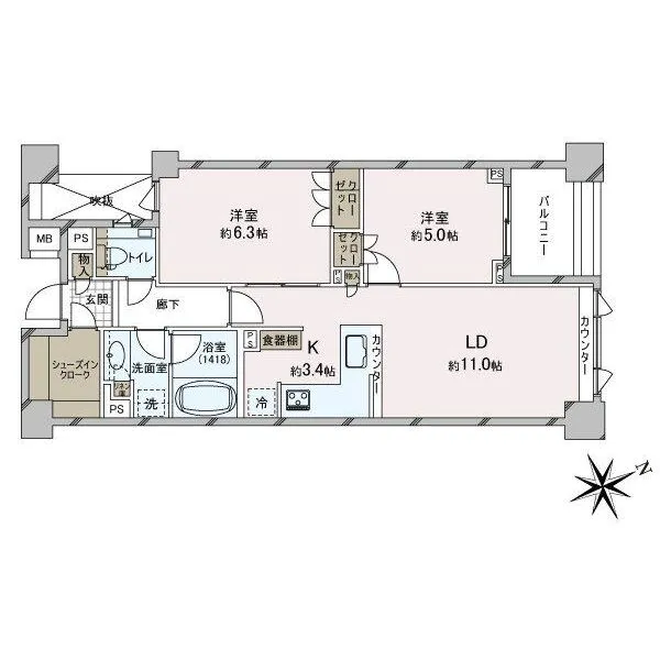 ミッドガーデン赤坂氷川 間取図