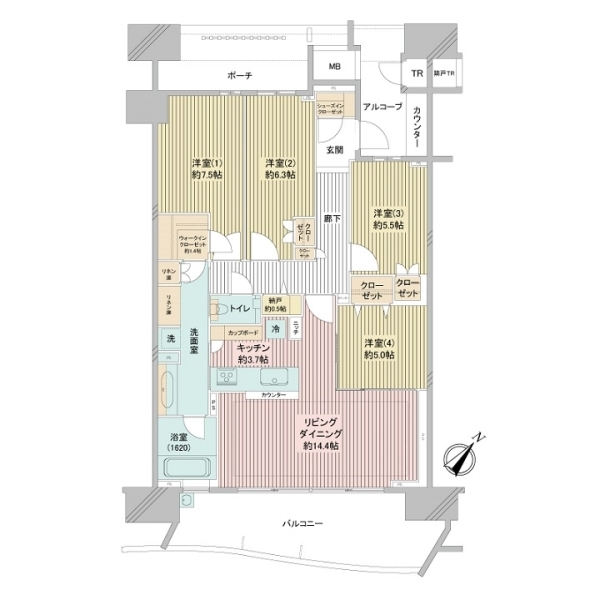 ＨＡＲＵＭＩ　ＦＬＡＧ　ＳＥＡ　ＶＩＬＬＡＧＥ　Ａ棟 間取図