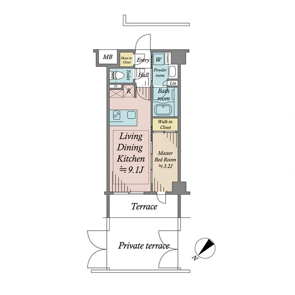 グレンドール新宿牛込柳町 間取図