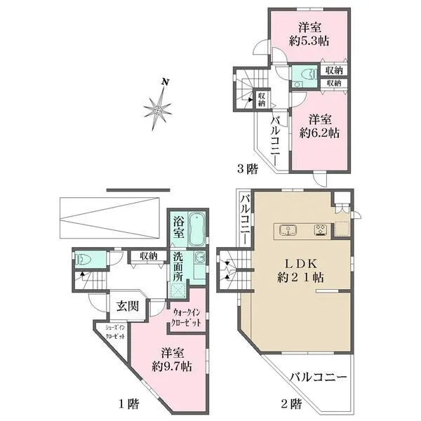 目黒区上目黒５丁目 間取図