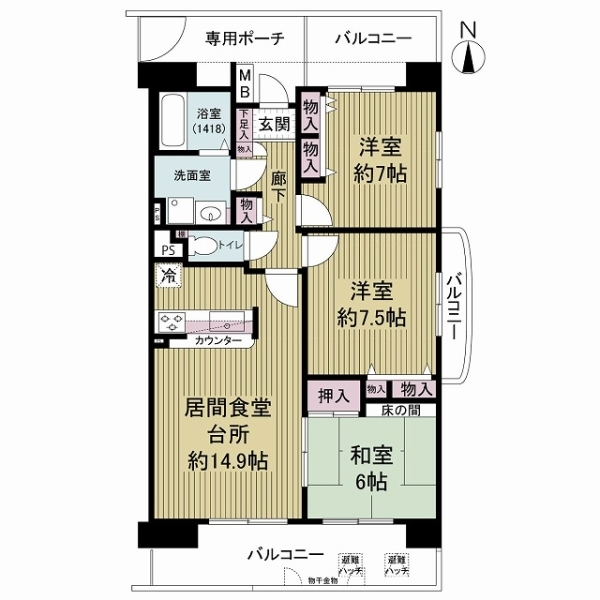 リバーサイドコープ長柄 間取図