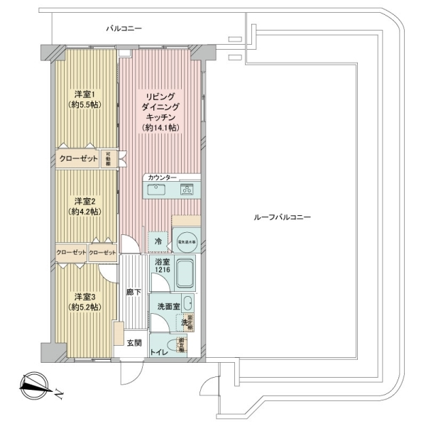 レック東多摩川スカイハイツ１号館 間取図