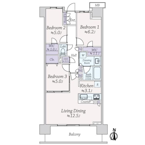 クレストシティ木場 間取図