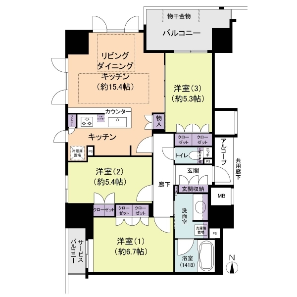 プレサンスレジェンド大阪新町タワー 間取図
