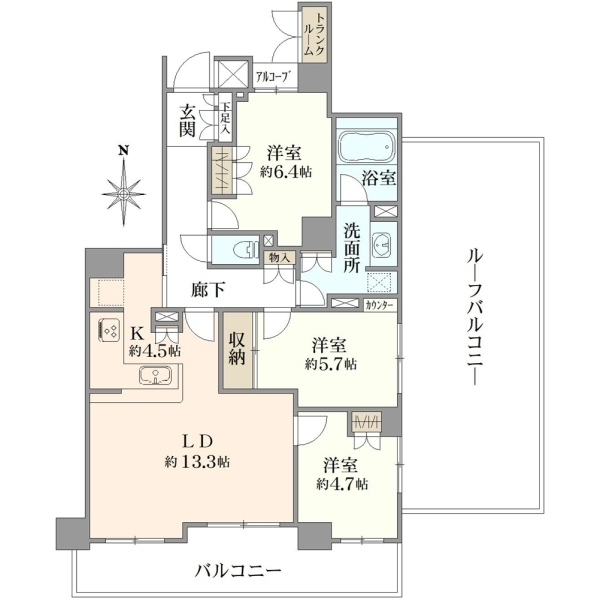 プライムエフ向ヶ丘遊園 間取図