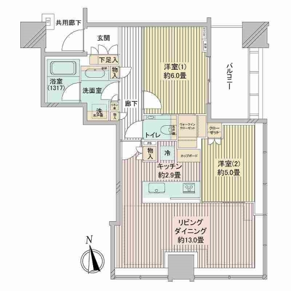 白金ザ・スカイＷ 間取図