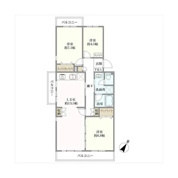 港北ニュータウンみずきが丘住宅 間取図