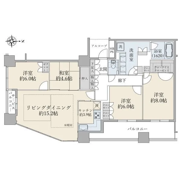 レジデンスタワー上本町 間取り図　２０２６／９／１撮影