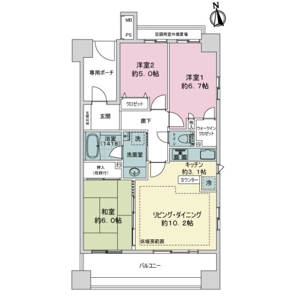 ライオンズステージ八王子シティ 間取図
