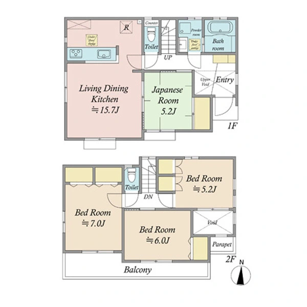 足立区鹿浜２丁目 間取図