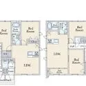 那須塩原市沓掛 A棟B棟共通間取図〔2LDK×4戸〕