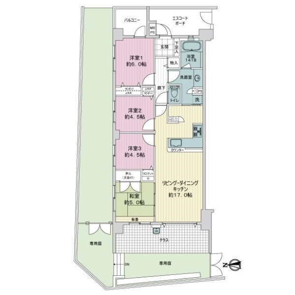 リステージたまプラーザガーデンプレイス 間取図