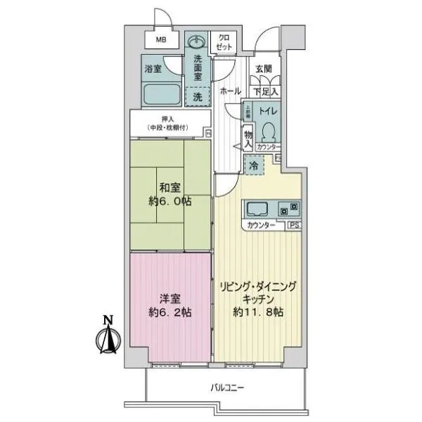 コスモアベニュー二条通 間取図