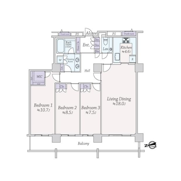 コスモポリス品川 間取図
