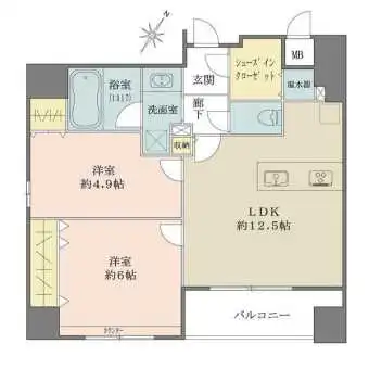 LDKから各居室に出入りできる動線の良い配置。廊下を最小限に、居住スペースが広く確保されています。