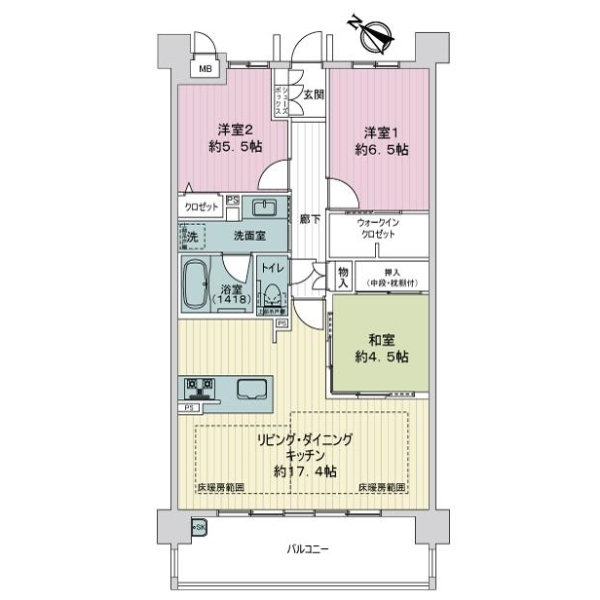 カルティア日比野ミッドウエスト 間取図