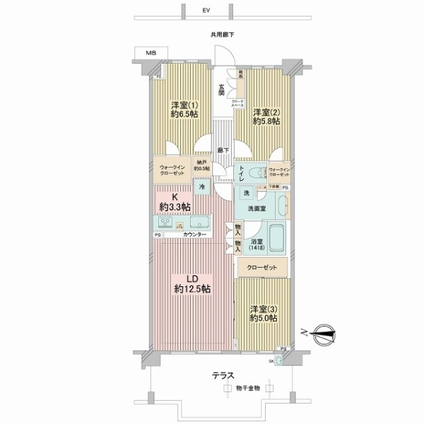 オハナ平塚袖ヶ浜 間取図