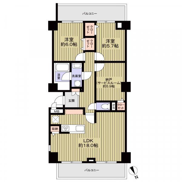 ライオンズマンション瑞穂公園 間取図