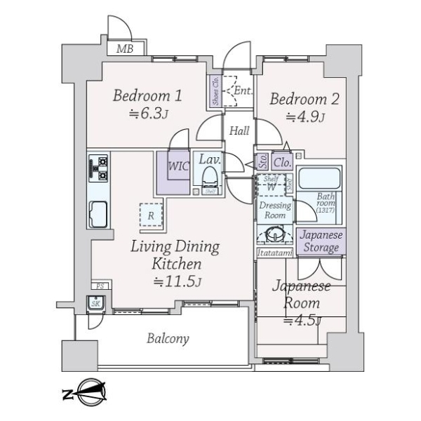 サンマンションアトレ長居公園 間取図