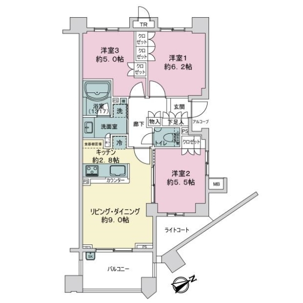 サンクタス菊名リネアストリシア 間取図