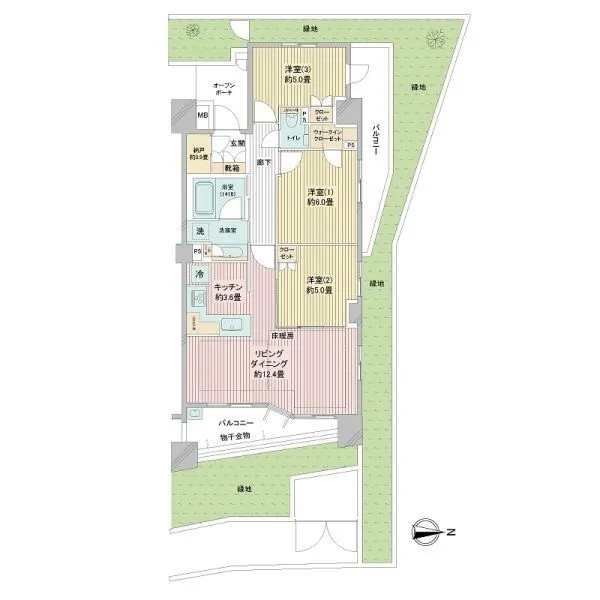 プラウド王子本町ディアージュ 間取図