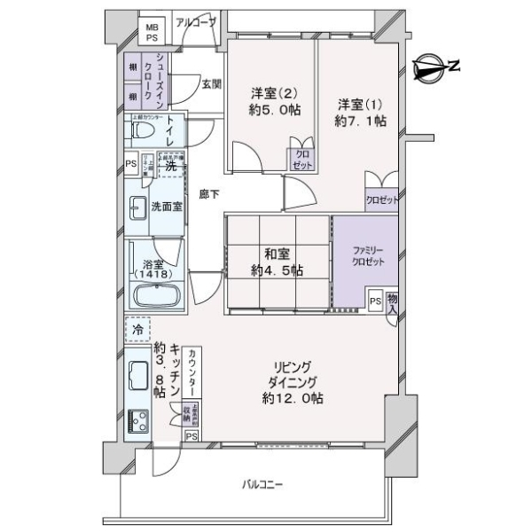 ライオンズ湘南藤沢グランフォート 間取図