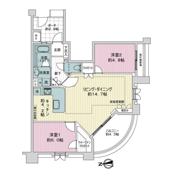 グランシティ荏原 間取図