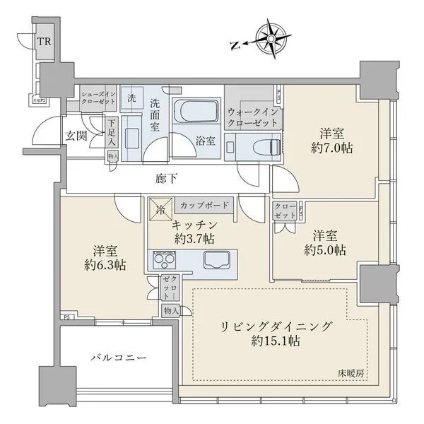 白金ザ・スカイ　東棟 ＊高層階３５階×南西角住戸＊ファミリーにも嬉しい収納豊富な３ＬＤＫ＋ＷＩＣ＋ＳＩＣ＋ＴＲ