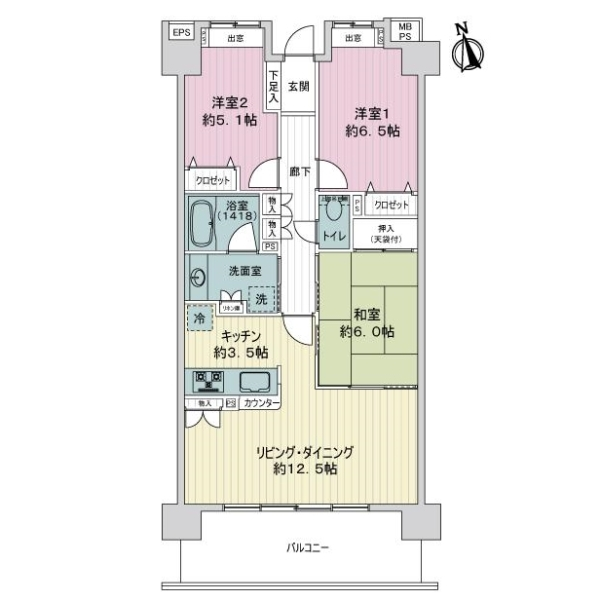 ライオンズマンション原木中山駅前 間取図