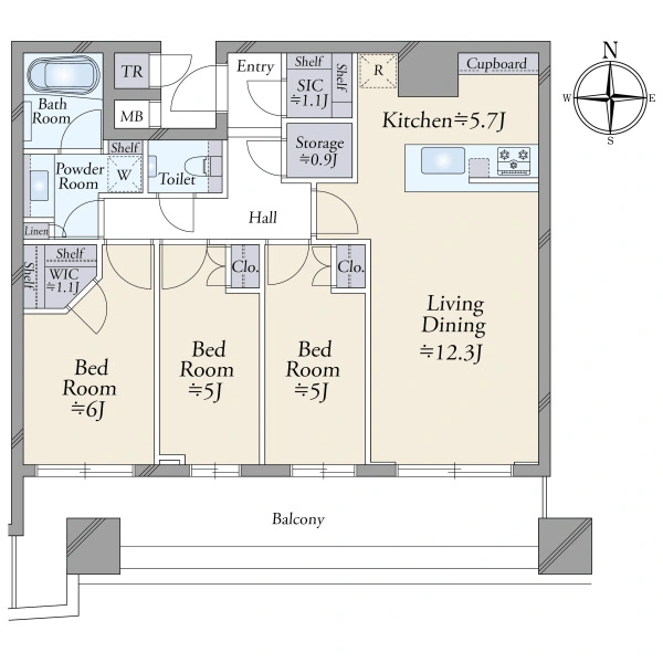 パークタワー晴海 間取図