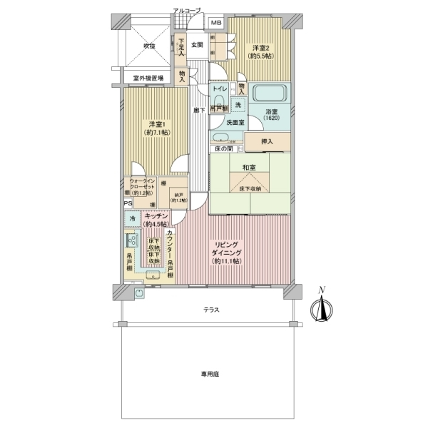グランノア港北の丘１８番館 間取図