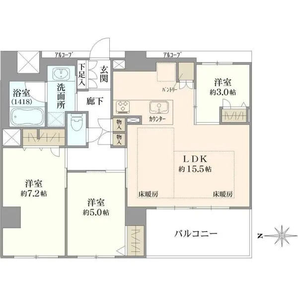 プレサンスロジェ夙川 間取図