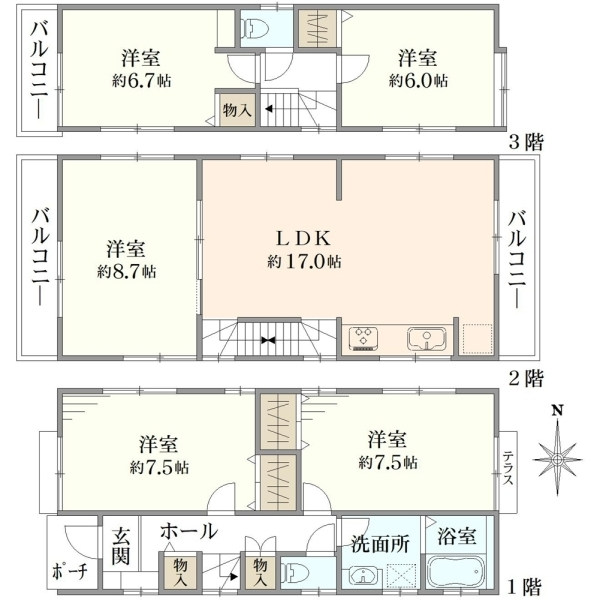 大田区矢口２丁目 間取図