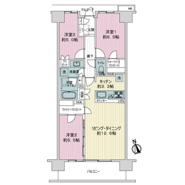 オーベル川口エアーズ 間取図