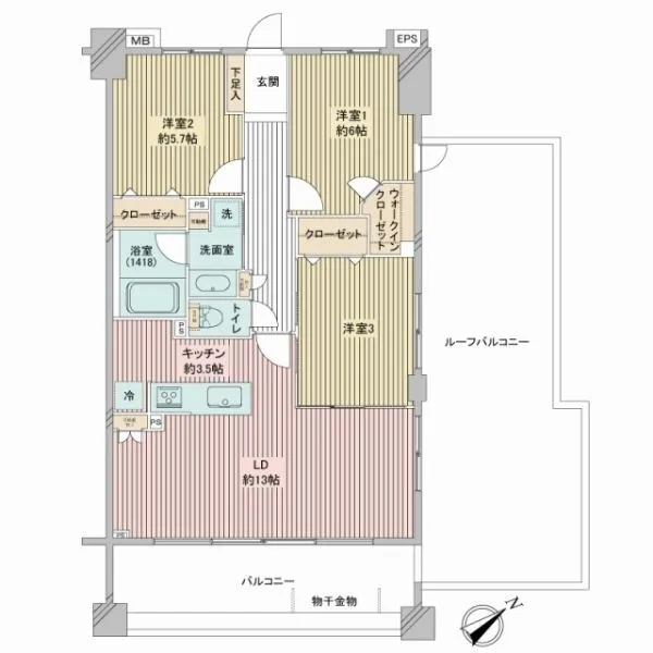 グランシティユーロコートあざみ野 間取図