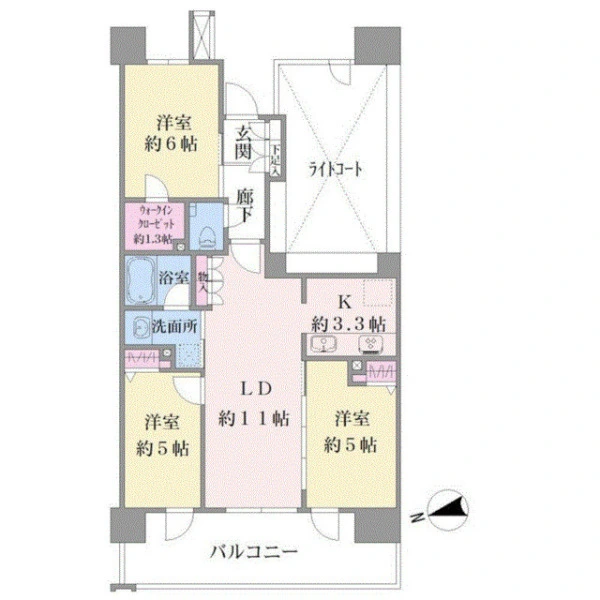 クレストプライムレジデンス　アベニュー参番街 間取図