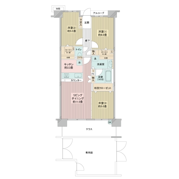 デュオヒルズ府中多摩川 間取図