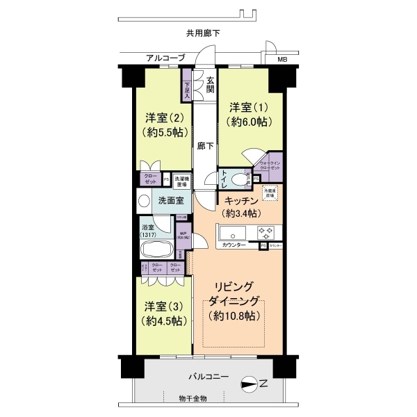 リビオシティ三国ヶ丘 間取図