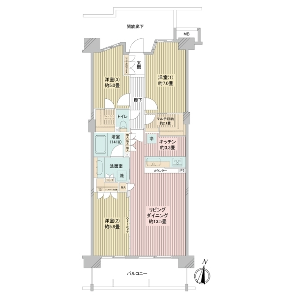 オーシャンステイツ湘南平塚グランフィールド 間取図