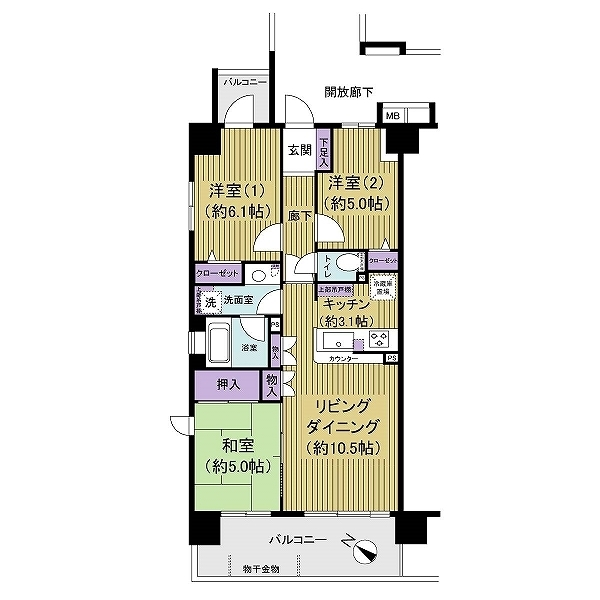 レーベンハイム北千住ウェルトゥーナ 間取図