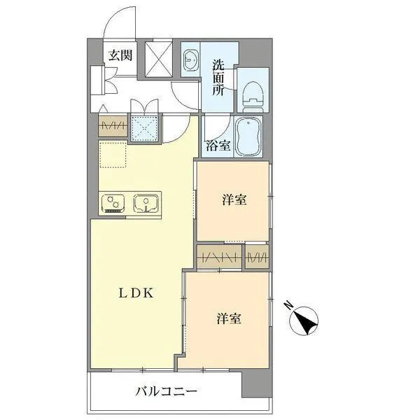 カーサ池尻 LD+南西側洋室