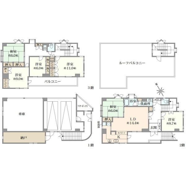 足立区栗原２丁目 間取図