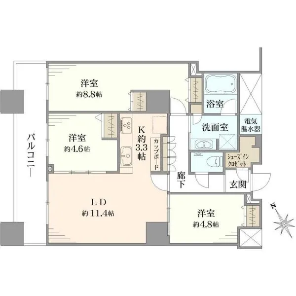 ザ・パークハウス西新宿タワー60 間取図