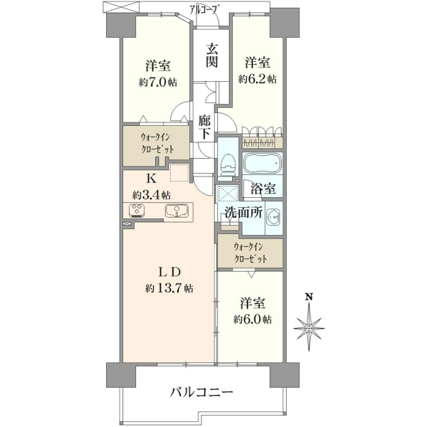 プラウド府中東芝町 間取図